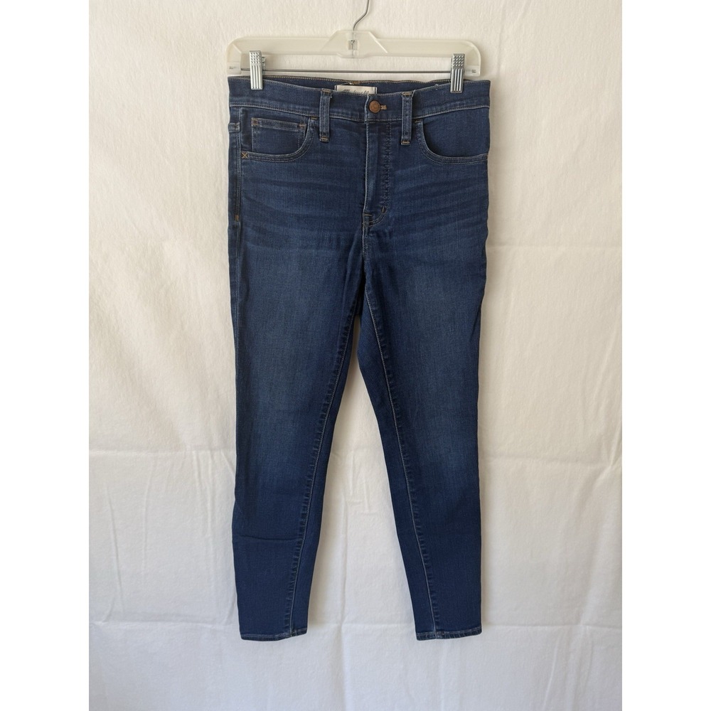 Madewell Roadtripper High Rise Skinny Jeans Dark Wash Blue Stretch Denim Size 27